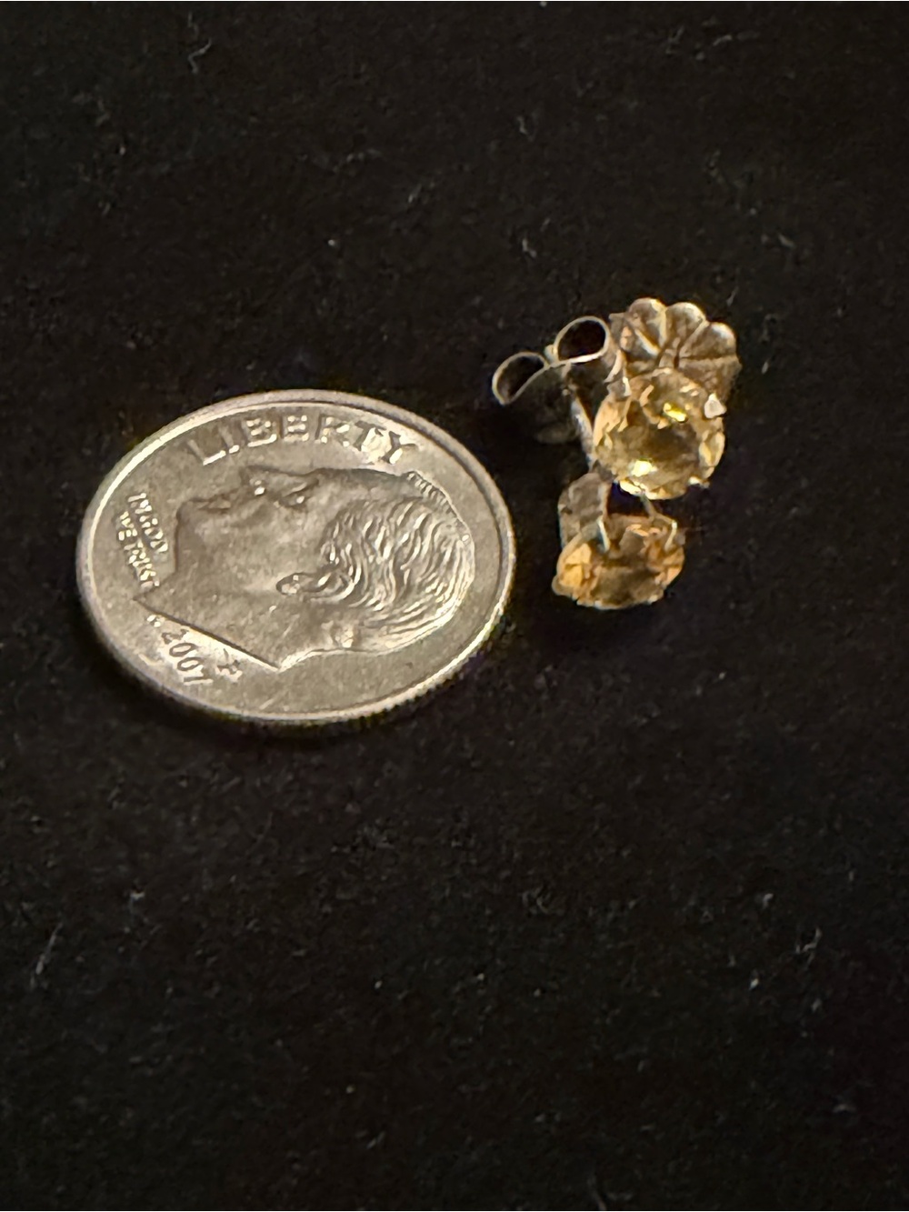 Vintage Yellow Diamond Stud Earrings - Vintage